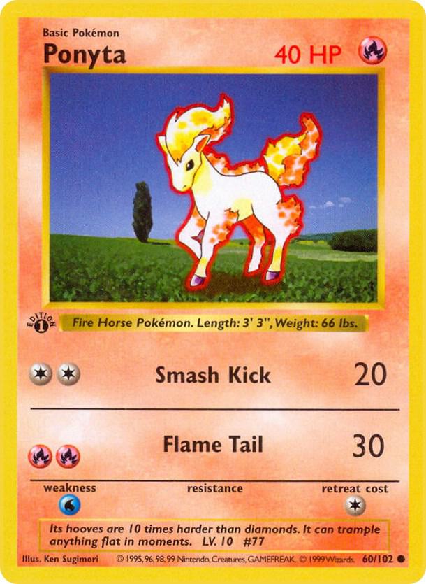 Ponyta - Base Set (Shadowless) 1st Edition