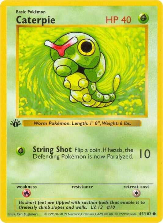 Caterpie - Base Set (Shadowless) 1st Edition