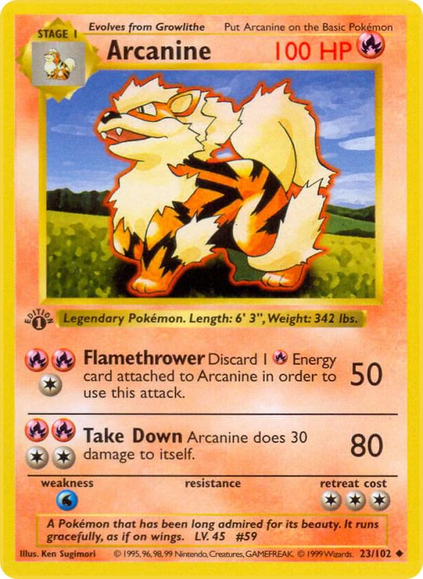 Arcanine - Base Set (Shadowless) 1st Edition