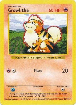 Growlithe - Base Set (Shadowless)